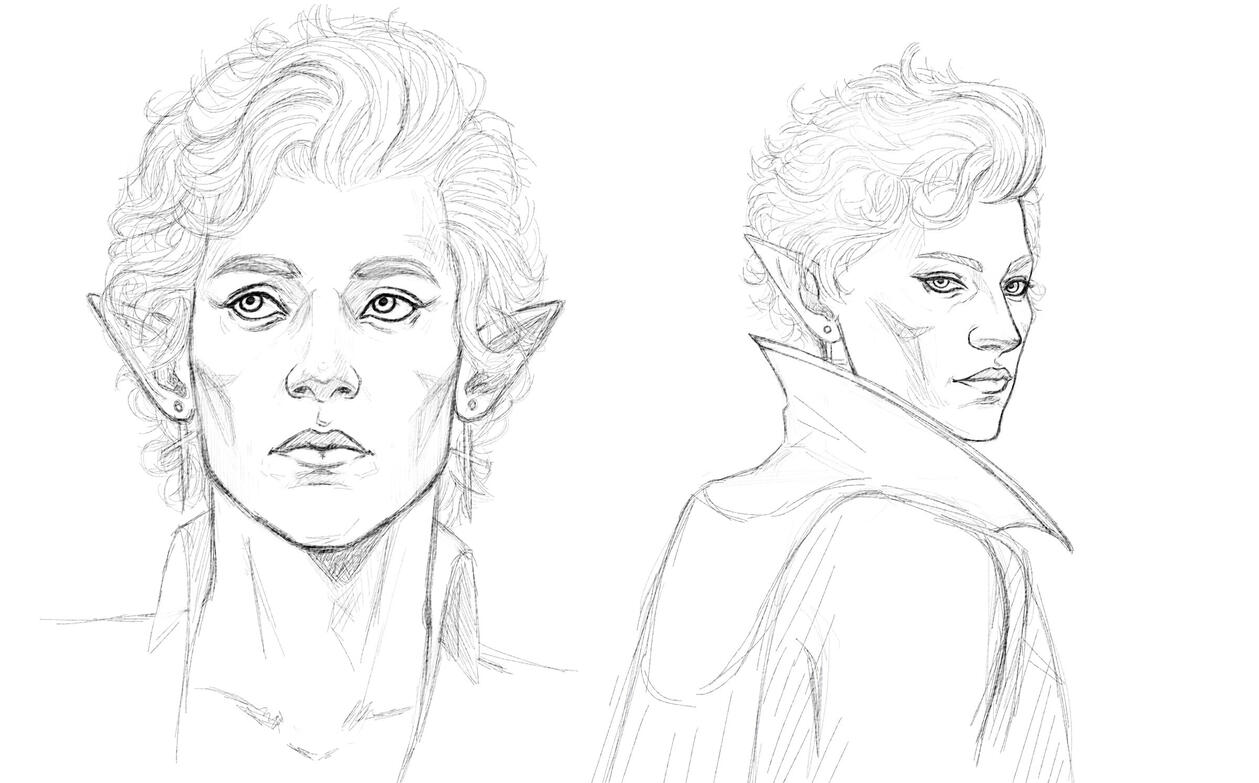 Two headshot sketches 30€